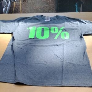 Gildan Charcoal T-Shirt with Bright Green Graphic